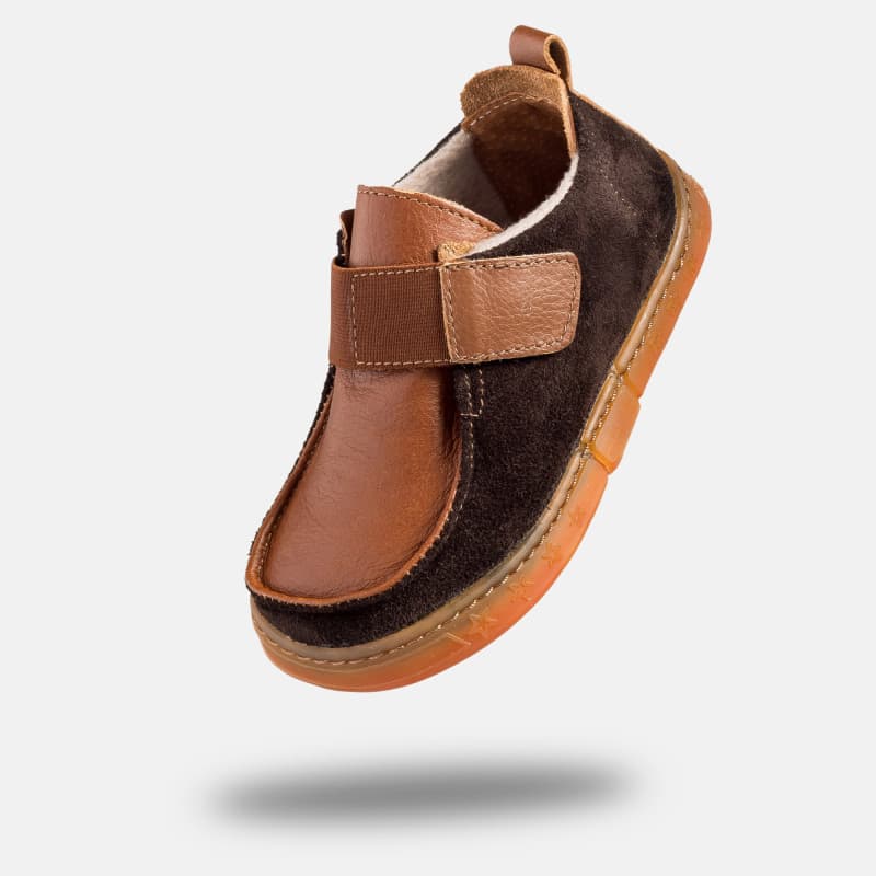 Dziecięce trampki barefoot - ZUBA BROWN